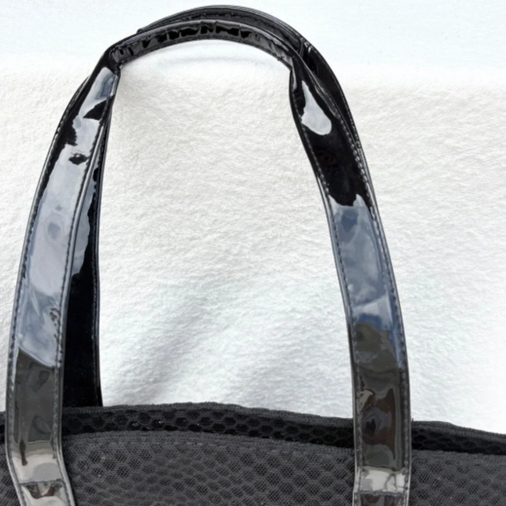 Victoria's Secret 100% Mesh Weekender Oversized Bag with‎ Patent Leather Trim